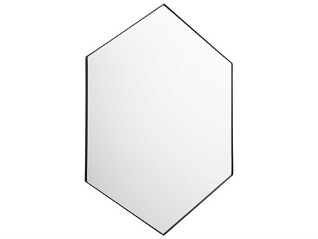 Quorum Matte Black Hexagon Wall Mirror