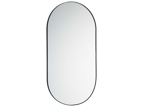 Quorum Matte Black Oval Capsule Wall Mirror