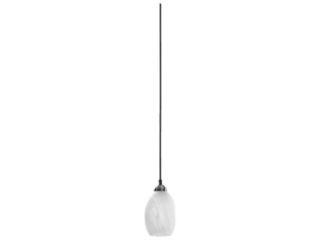 Quorum 1-Light Satin Nickel Glass Cylinder Mini Pendant