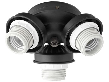 Quorum Textured Black 3-Light Fan Light Kit