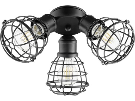 Quorum Textured Black 3-Light Fan Light Kit