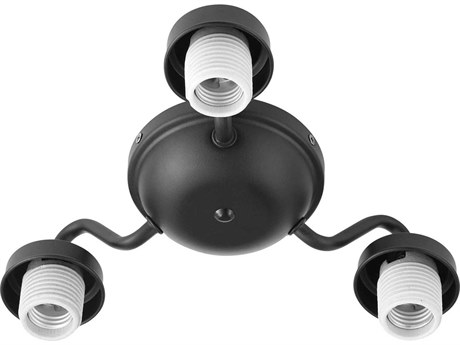 Quorum Brewster Textured Black 3-Light Fan Light Kit