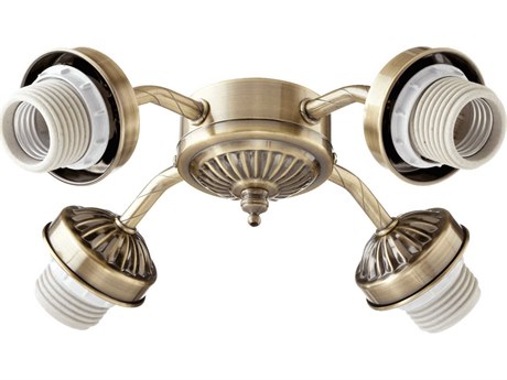 Quorum Antique Brass 4-Light Fan Light Kit