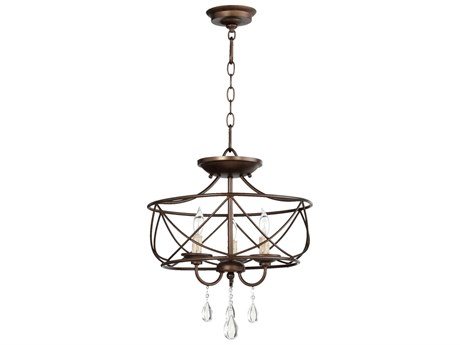 Quorum Cilia 3-Light Oiled Bronze Candelabra Chandelier