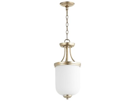 Quorum Enclave 2-Light Aged Silver Leaf Mini Pendant