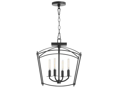 Quorum Mantle 4-Light Matte Black Pendant