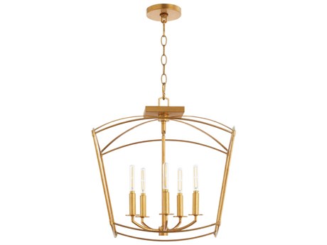 Quorum Mantle 5-Light Gold Leaf Pendant