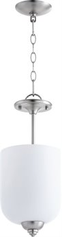 Quorum Richmond 3-Light Satin Nickel Glass Bell Mini Pendant
