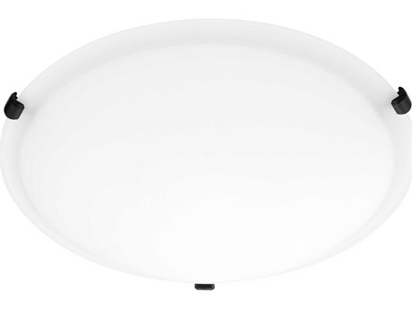 Quorum 3-Light Matte Black Round Flush Mount