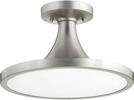 Quorum 1-Light Satin Nickel Round Semi Flush Mount