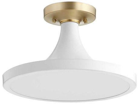 Quorum 1-Light Studio White Round Semi Flush Mount