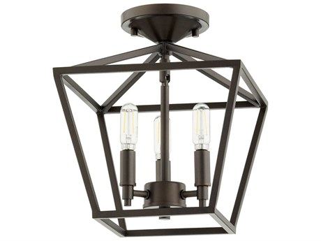 Quorum Gabriel 3-Light Oiled Bronze Semi Flush Mount