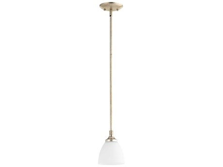 Quorum Enclave 1-Light Aged Silver Leaf Bell Mini Pendant