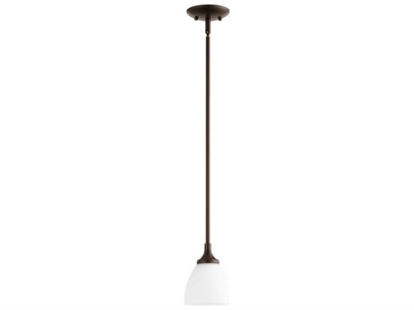 Quorum Enclave 1-Light Oiled Bronze Glass Bell Mini Pendant