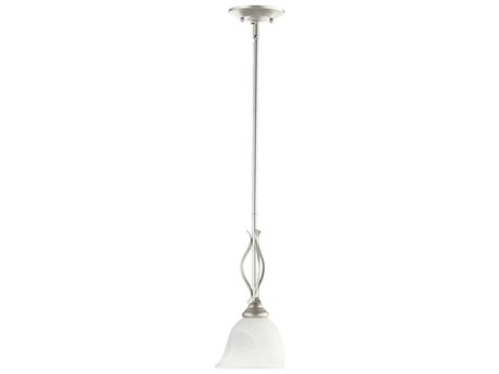 Quorum Spencer 1-Light Classic Nickel Glass Bell Mini Pendant