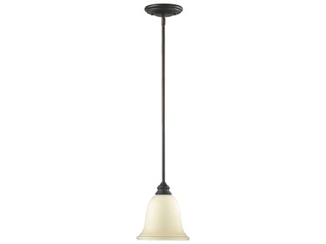 Quorum Bryant 1-Light Oiled Bronze Glass Bell Mini Pendant