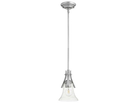 Quorum Aspen 1-Light Classic Nickel Glass Bell Mini Pendant