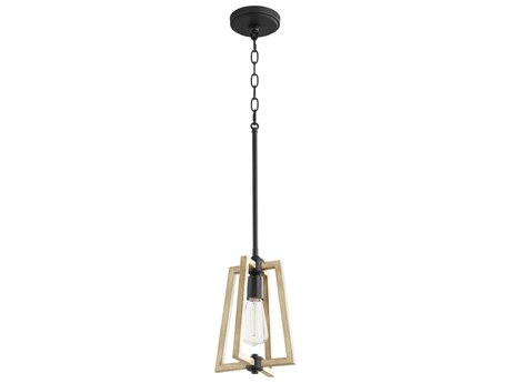 Quorum Alpine 1-Light Noir Driftwood Black Geometric Mini Pendant