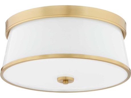 Quorum Weir 3-Light Aged Brass Flush Mount