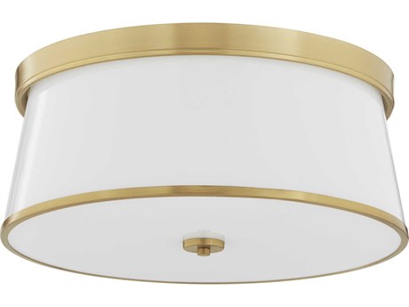 Quorum Weir 4-Light Aged Brass Flush Mount