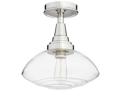 Quorum 1-Light Polished Nickel Bell Semi Flush Mount