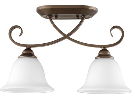 Quorum Celesta 2-Light Oiled Bronze Traditional Semi Flush Mount
