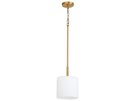 Quorum Rutherford 1-Light Brushed Brass Cylinder Mini Pendant