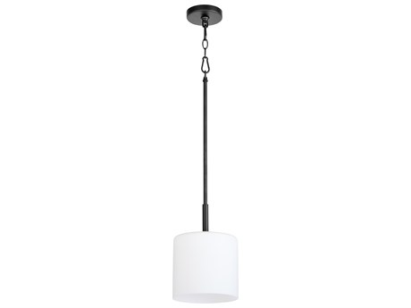Quorum Rutherford 1-Light Matte Black Cylinder Mini Pendant