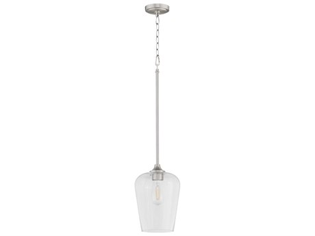Quorum Raymond 1-Light Satin Nickel Mini Pendant