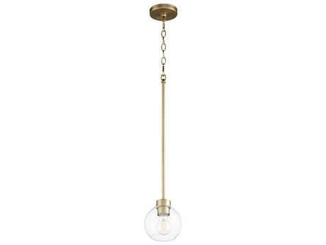 Quorum Volan 1-Light Aged Brass Glass Globe Mini Pendant