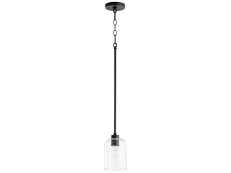 Quorum Tribute 1-Light Matte Black Glass Mini Pendant