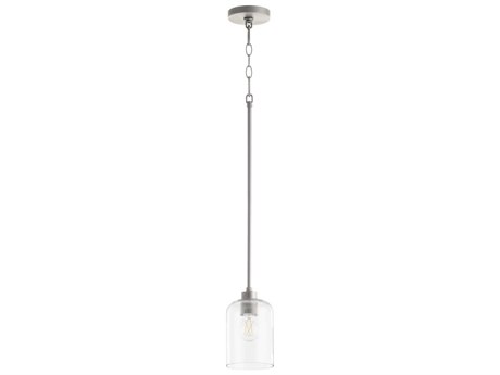 Quorum Tribute 1-Light Satin Nickel Glass Mini Pendant