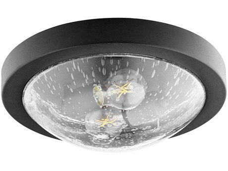 Quorum 2-Light Noir Clear Round Flush Mount