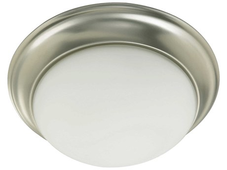 Quorum 2-Light Satin Nickel Glass Bowl Flush Mount