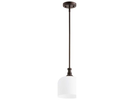 Quorum Richmond 1-Light Oiled Bronze Glass Bell Mini Pendant