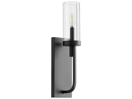 Quorum Ladin 1-Light Textured Black Glass Wall Sconce