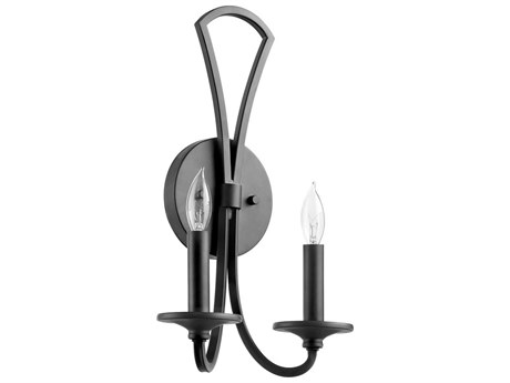 Quorum Maryse 2-Light Matte Black Traditional Vanity Light