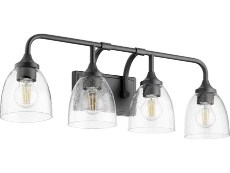Quorum Enclave 4-Light Matte Black Glass Vanity Light