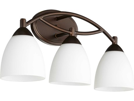 Quorum Barkley 3-Light Oiled Bronze Glass Vanity Light