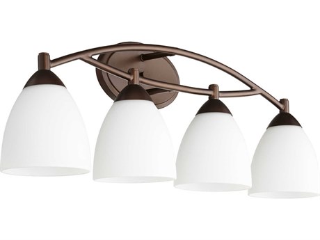 Quorum Barkley 4-Light Oiled Bronze Glass Vanity Light
