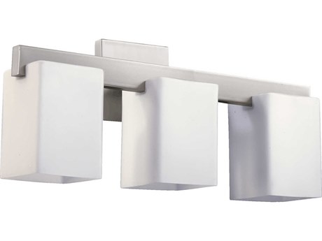 Quorum Modus 3-Light Satin Nickel Glass Vanity Light