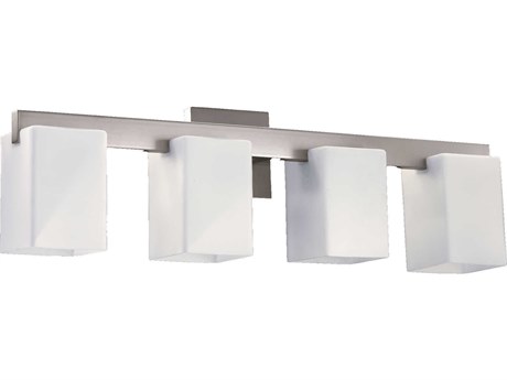 Quorum Modus 4-Light Satin Nickel Glass Vanity Light