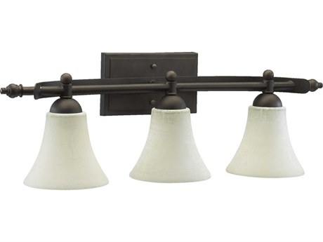 Quorum Aspen 3-Light Oiled Bronze Glass Vanity Light
