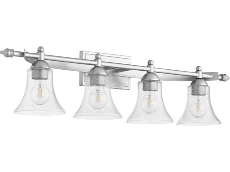 Quorum Aspen 4-Light Classic Nickel Clear Glass Vanity Light