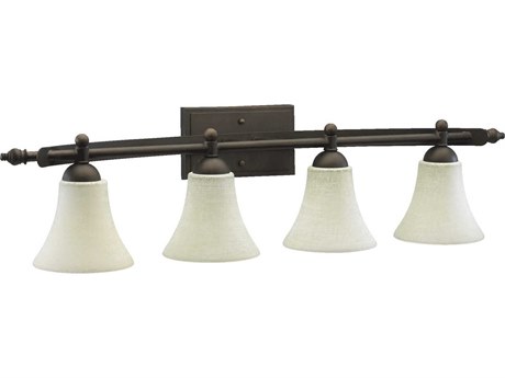 Quorum Aspen 4-Light Oiled Bronze Glass Vanity Light