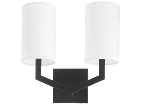 Quorum Bolivar 2-Light Matte Black Vanity Light