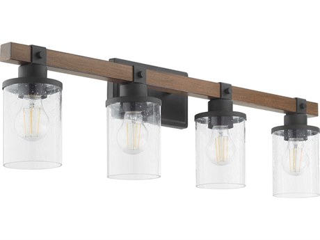 Quorum Alpine 4-Light Textured Black Walnut Vanity Light
