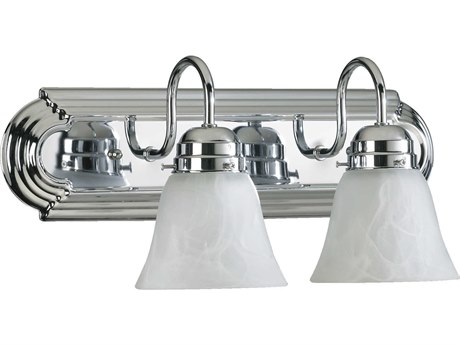 Quorum 2-Light Chrome Glass Vanity Light