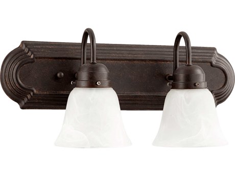 Quorum 2-Light Toasted Sienna Brown Glass Vanity Light