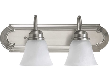 Quorum 2-Light Satin Nickel Glass Vanity Light